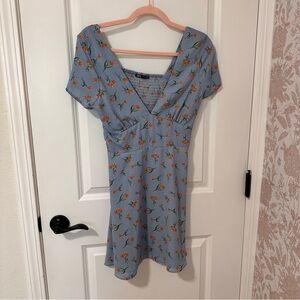 Zara Floral Blue Dress